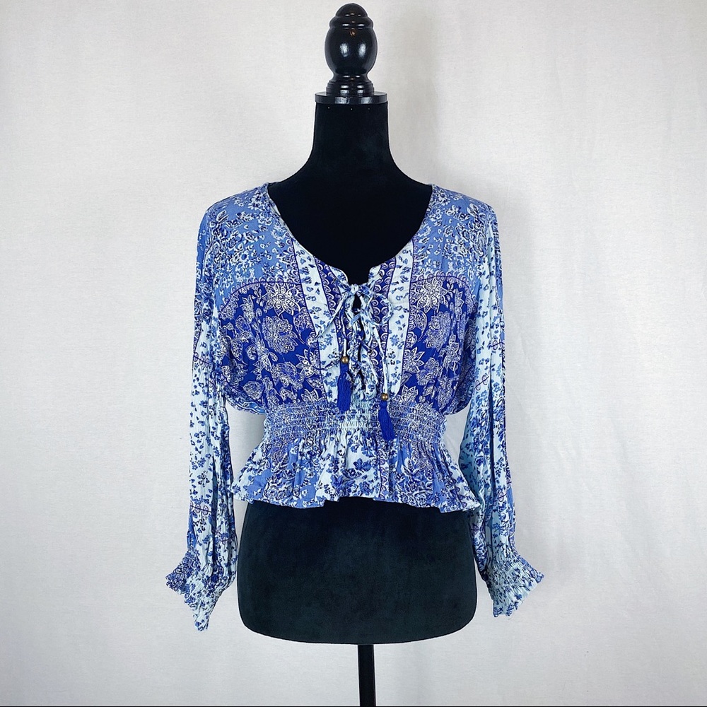🦋3 for $20 Blue Angie Cropped Long Sleeve Sz. M
